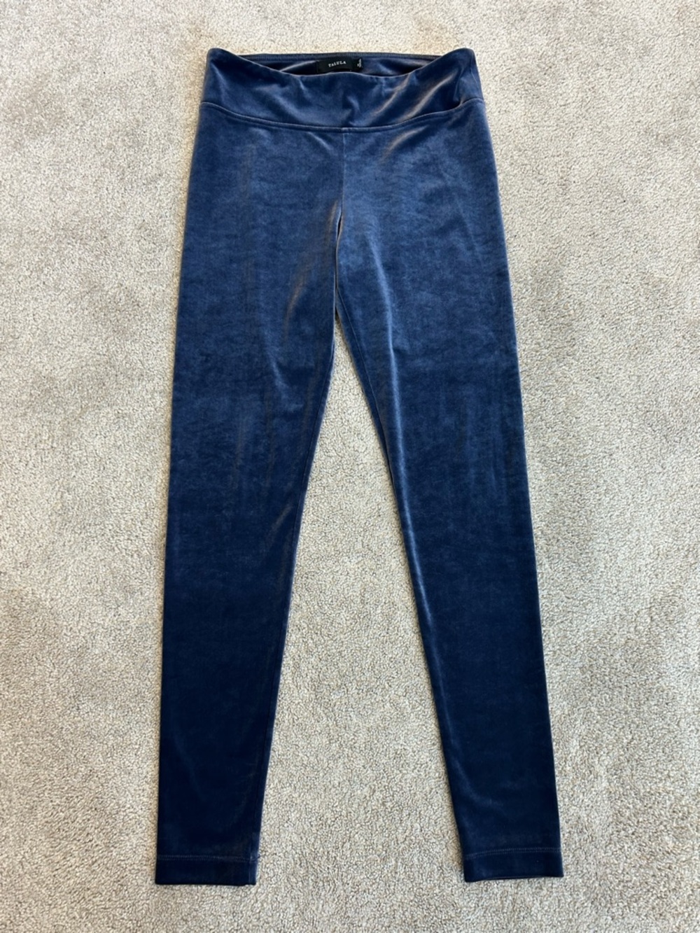 Aritzia Talula blue velvet leggings high-rise high waisted purpleish blue M NWOT